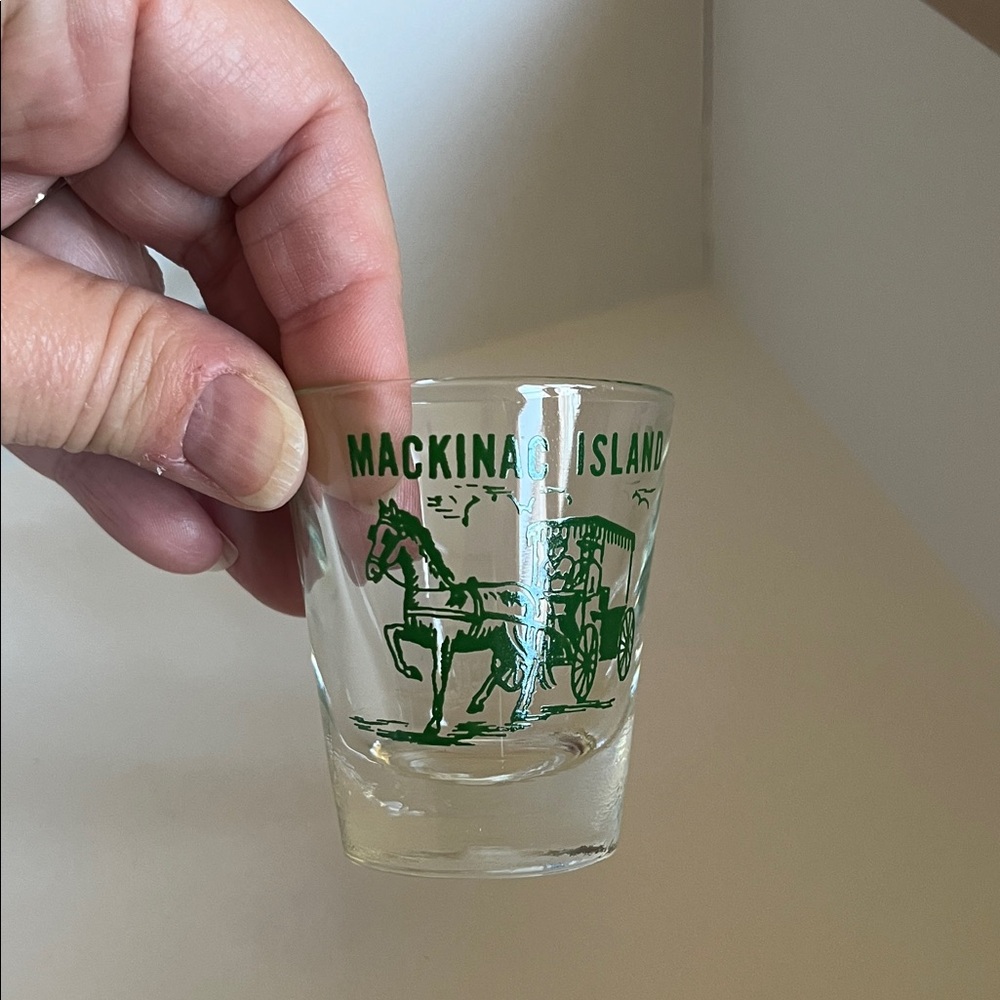 Mackinac Island Green and Blue Shot Glass Set - Picture 2 of 3